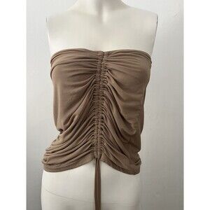 Princess Polly Tube Top 4 Beige Tie Ruched Strapless festival boho urban hiphop
